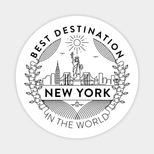 New York Minimal Badge Design Magnet